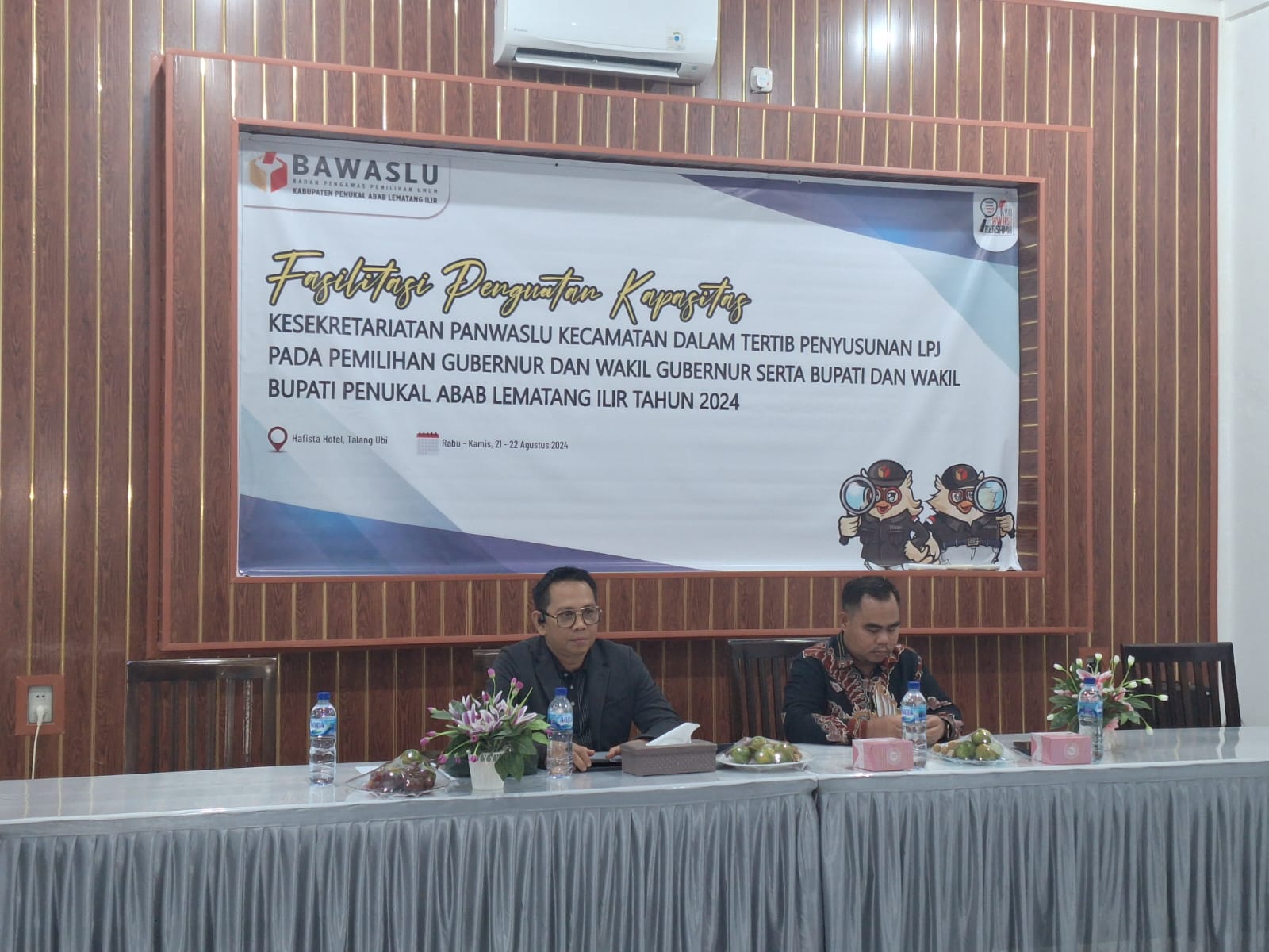 Badan Pengawas Pemilu (Bawaslu) Kabupaten PALI menggelar kegiatan   fasilitasi penguatan kapasitas kesekretariatan Panwaslu kecamatan dalam tertib penyusunan LPJ pada Pemilihan Gubernur dan Wakil Gubernur serta Bupati dan Wakil Bupati PALI tahun 2024.