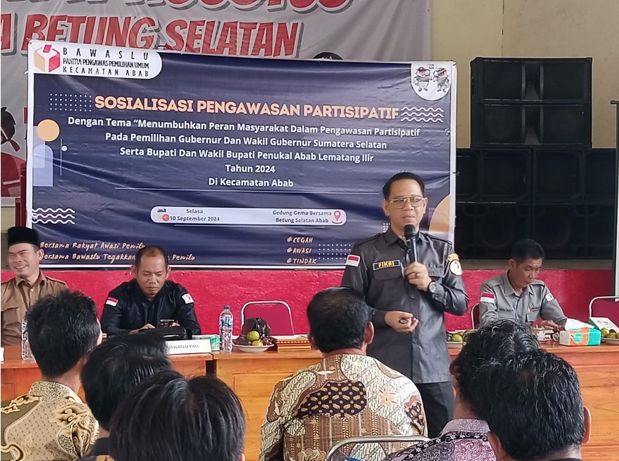 Bawaslu PALI Sosialisasikan Pengawasan Partisipatif Di Desa Betung Selatan 