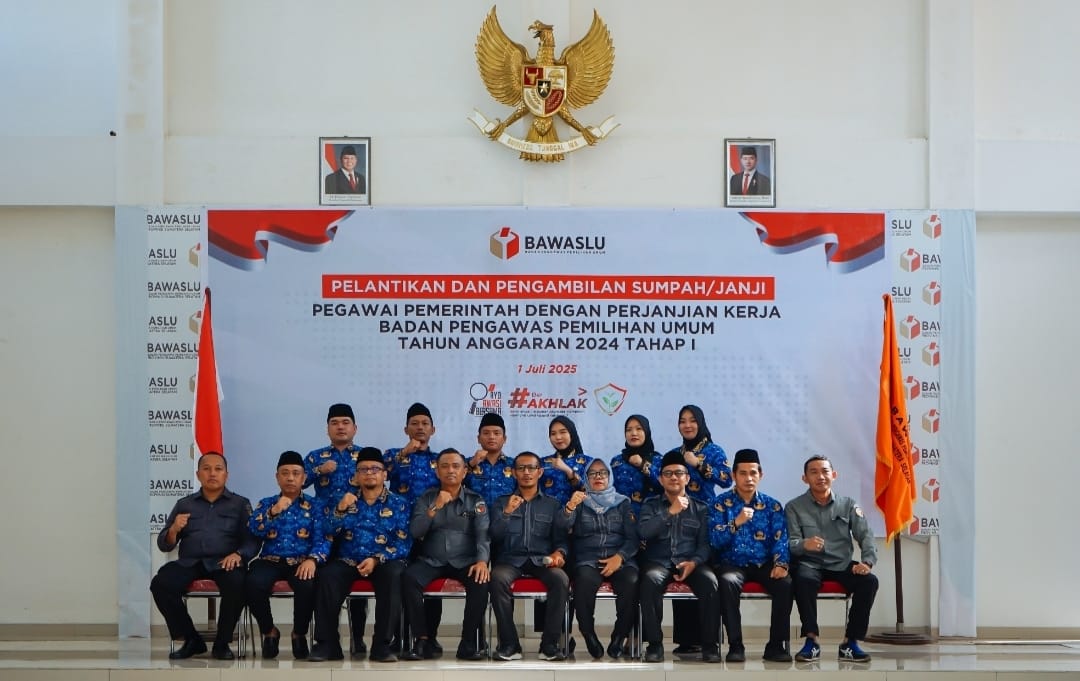Bawaslu PALI bersama Bawaslu se Provinsi Sumatera Selatan  Hadiri Pelantikan Nasional PPPK Tahap I Tahun 2024 Secara Virtual