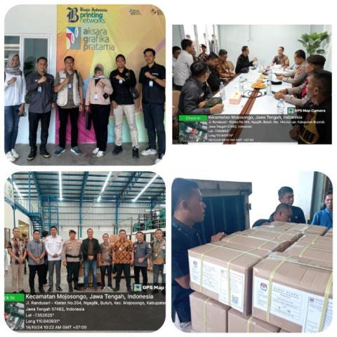 Foto: Bawaslu dan KPU Kabupaten PALI serta pihak terkait saat pengawasan proses percetakan surat suara pilkada Pali 2024