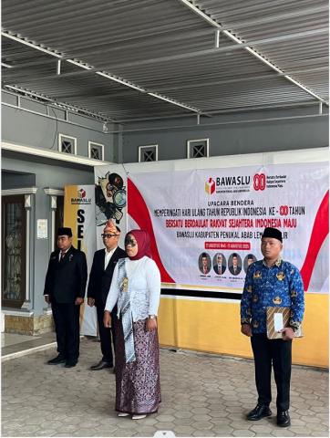 Bawaslu Kabupaten PALI Gelar Upacara RI Ke - 80 Tahun 